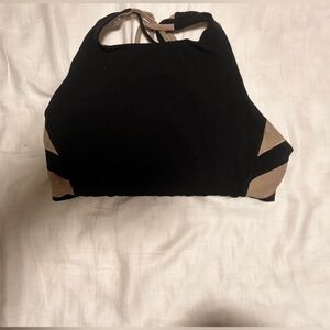 Athleta Black and Tan Crop Top and leggings set